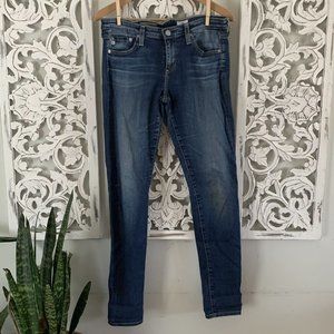 AG ADRIANO GOLDSCHMIED Womens Dark Blue The Prima Mid Rise Cigarette Size 28 R